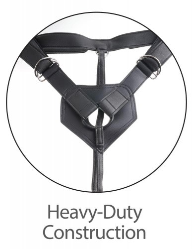 Pipdream Harness 7 Two Cocks One Hole - страпон с двойным фаллоимитатором, 17.8х4.5 см