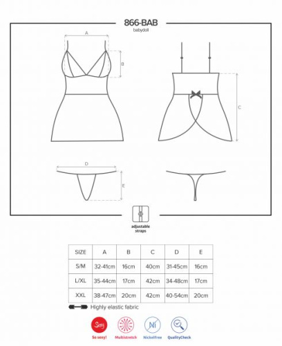 Комплект Obsessive 866-BAB-1 babydoll (L/XL)