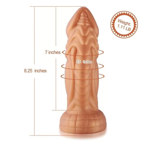 Фалоімітатор з вібрацією Hismith Slightly Curved Vibrating Silicone Dildo Monster Series, KlicLok - купити в Україні | Секс шоп SEX-SHOP.ua