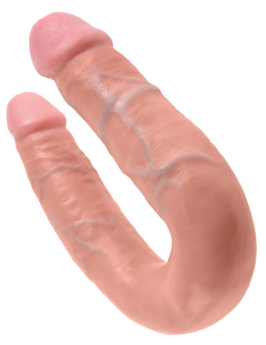 Pipedream Cock U-shape Double Trouble M - двойной фаллоимитатор, 34х3,3 см (телесный)