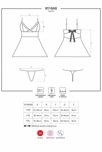 Комплект Obsessive 817-BAB-1 babydoll  (L/XL)