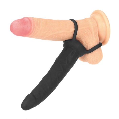 Silicone Fantasy Double Prober Black - Насадка для двойного проникновения, 15 см (черный)