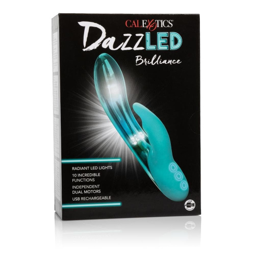 CalExotics DazzLED Brilliance - вибратор кролик с led подсветкой, 12.8х3.3см (бирюзовый)