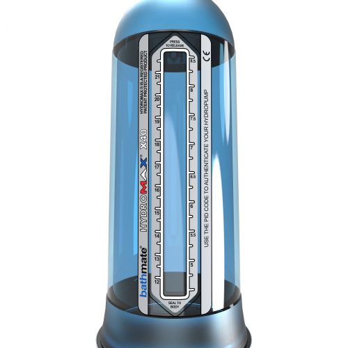 Bathmate HydroMax X40 Penis Pump - Гидронасос для увеличения члена, 30х6.5 см (голубой)