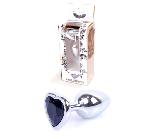Анальная побка с кристаллом B-Series Jewellery Silver Heart Plug, S