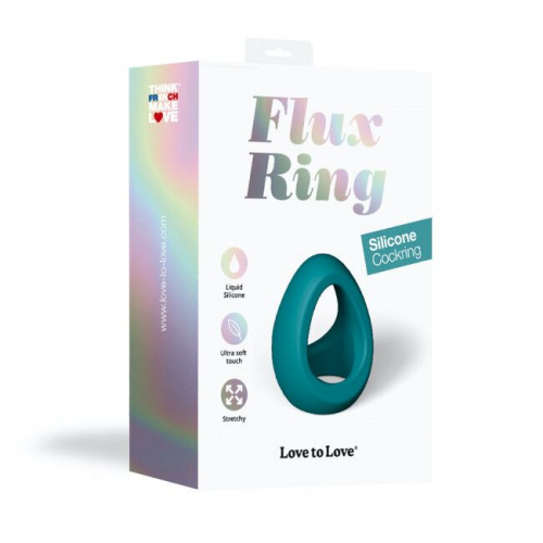 Love To Love Flux Ring Black Teal Me - эрекционное кольцо двойное, 3 см. (бирюзовое)
