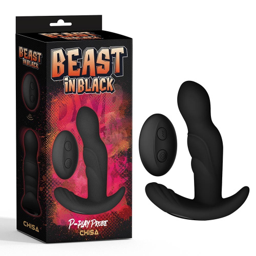 Beast In Black P-Play Probe - Массажёр простаты с ротацией, 11.2х3.3 см