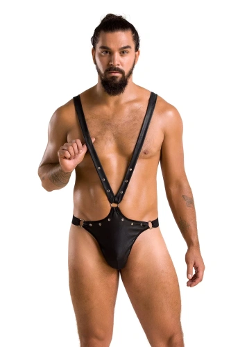 Passion - 028 BODY HARRY black - Чоловічий боді на лямках, XXL/XXXL - купити в Києві, Україні