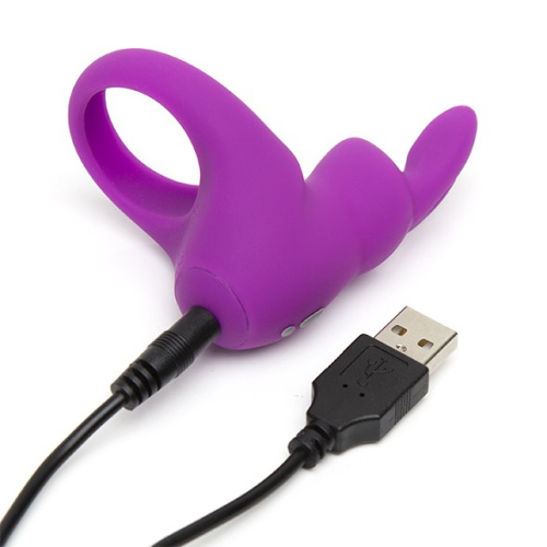 Happy Rabbit Rechargeable Cock Ring - Ерекційне віброкільце, 6,7 см (фіолетовий) - купити в Києві, Україні