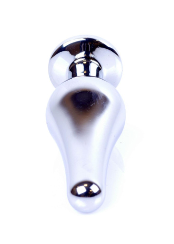 B-Series Jewellery Silver Butt Plug Pink - Анальная пробка с кристаллом, 9,3х3 см (розовый)