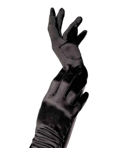 Leg Avenue Elbow Length Satin Elbow Gloves - атласные перчатки, S-L (черный)