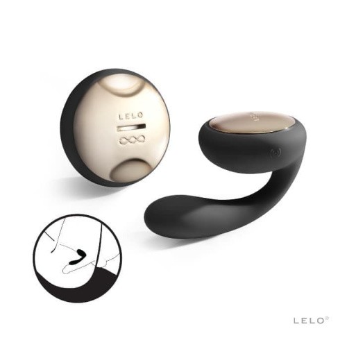 Lelo Ida - Вибромассажер для пар, 9х1.9 см (черный)