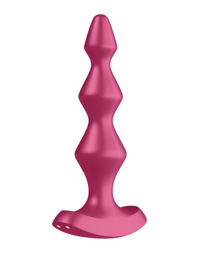 Satisfyer Lolli Plug 1 - анальная елочка, 14х3.2 см, (малиновый)