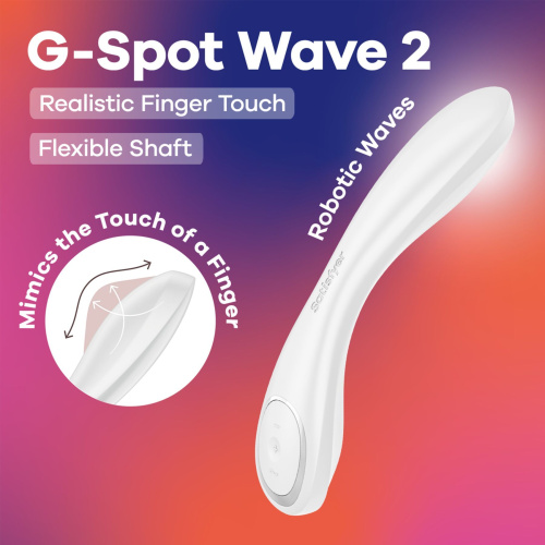 Вибратор Satisfyer G-Spot Wave 2 White, имитирует ласки пальцем
