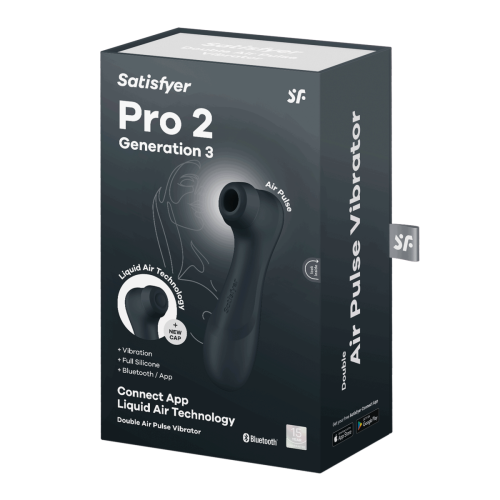 Satisfyer - Pro 2 Generation 3 Connect App - Вакуумний смарт стимулятор для клитора с вибрацией и Liquid Air (чёрный)