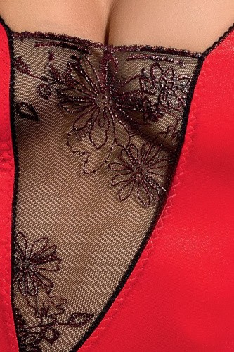 Passion Body Brida - яркий боди с кружевом, S/M (красный)