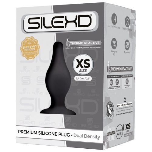 Orion SilexD Model 2 size XS - Анальна пробка двошарова, 6.4х2.5 см (чорна) - купити в Києві, Україні