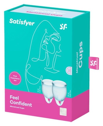 Satisfyer Feel Confident - набор менструальных чаш, 15 мл и 20 мл (голубой)