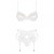 Obsessive 871-SEG-2 set - эротическое белье с кружевным поясом для чулок, L/XL (белый)