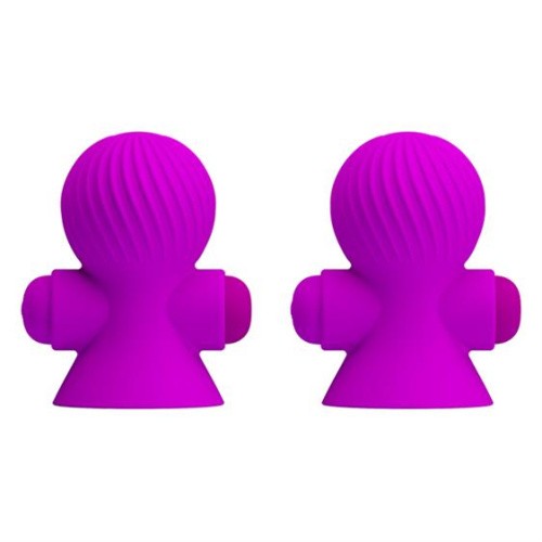 LyBaile Pretty Love Nipple Sucker Purple - Яскраві помпи для сосків з вібрацією, 7.2х4.5 см (фіолетовий) - купити в Києві, Україні