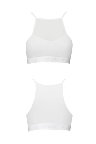 Passion PS006 top спортивный топ с прозрачной вставкой, XL (белый)