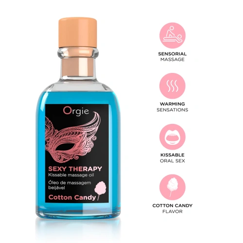 Orgie Lips Massage Kit Cotton Candy - массажное масло сахарная вата, 100 мл