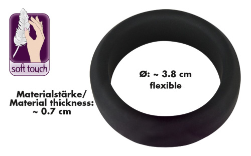Black Velvets Cock Ring - Эрекционное кольцо, 3.8 см (черный)