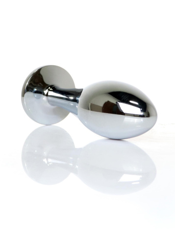 Анальная пробка с камнем B-Series Jewellery Silver Plug Light Blue, L