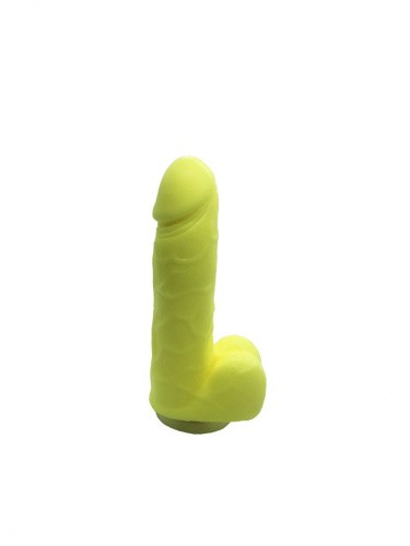 Чистый Кайф Yellow size S - Крафтовое мыло-член с присоской, 12х2,6 см (желтый)