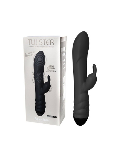 Adrien Lastic Twister - Вибратор кролик, 23х4 см (чёрный)