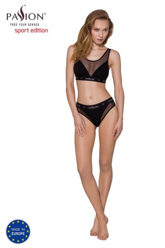 Passion PS002 Panties - Трусики с прозрачной вставкой, S (чёрные)