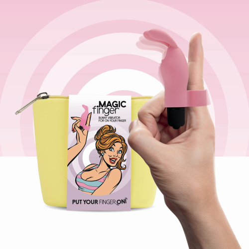 FeelzToys Magic Finger Vibrator - Вибратор на палец, 10х3 см (розовый)