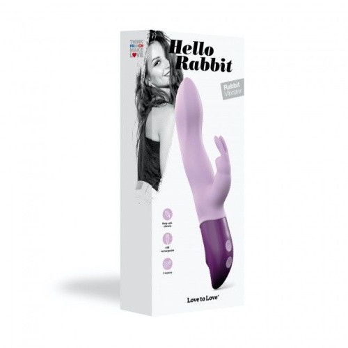 Love To Love Hello Rabbit Violet - вібратор-кролик з гнучким стволом та стимуляцією точки G, 12х4 см (фіолетовий) - купити в Києві, Україні