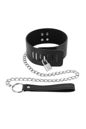 Fetish Tentation Padlock and Leash - Ошейник с замком и с поводком