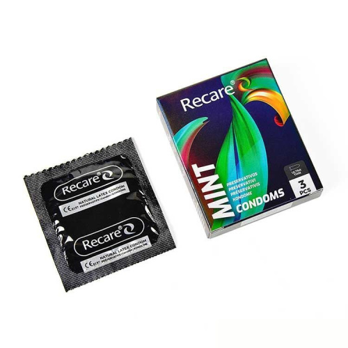 Holographic Recare Ultra Thin Mint Condoms 3 шт, ультратонкие