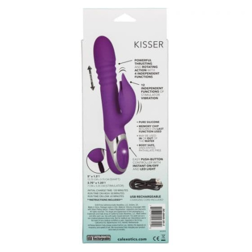 CalExotics Enchanted Kisser - вибратор кролик с толчковыми движениями и вращением, 12.8х3.8 см
