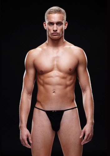 Baci Microfiber G-string - Мужские стринги, S/M (чёрный)