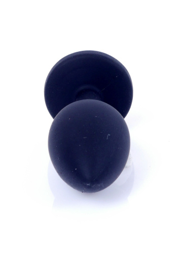 Анальная пробка с кристаллом Jewellery Silicone Black Plug S