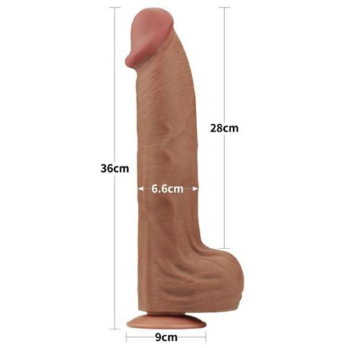 Реалистичный фаллоимитатор Sliding-Skin Dual Layer Dong 14", 36 см