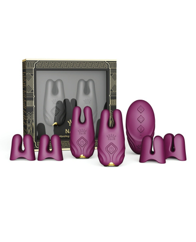 Zalo - Nave Velvet Purple - Комплект смарт-вибраторов для сосков с насадками (фиолетовый)