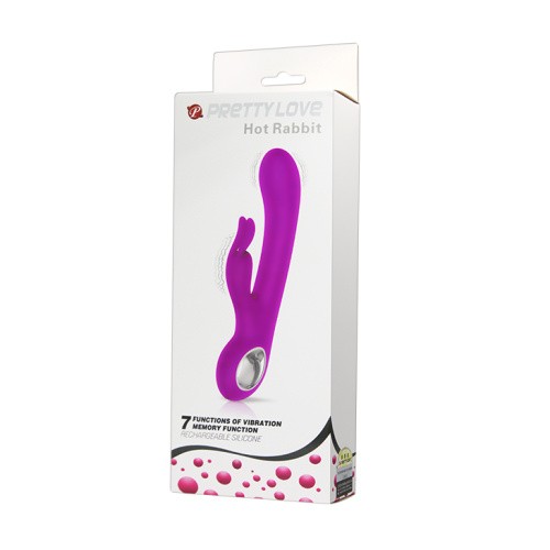 Pretty Love Hot Rabbit Vibrator - Вибратор-кролик с удобной ручкой, 19х3.3 см