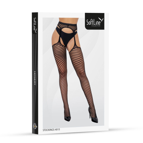 Панчохи SoftLine Stockings 4015, black - One Size - купити в Україні | Секс шоп SEX-SHOP.ua
