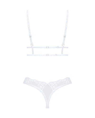 Obsessive Heavenlly 2-pcs set - комплект эротического белья: бюстгальтер и стринги, XL/2XL (белый)