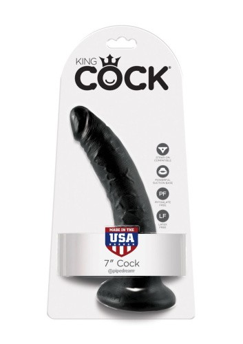 Pipedream King Cock 7 - Фаллоимитатор, 18х4 (чёрный)