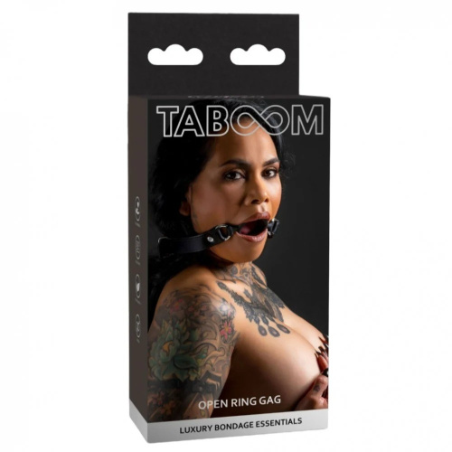 Taboom Open Ring Gag - силиконовый кляп-кольцо, (черный)