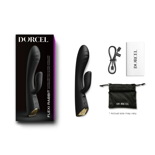 Dorcel Flexi Rabbit - гнучкий вібратор-кролик з нагріванням, 21,2 см (чорний) - купити в Києві, Україні
