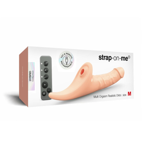 Вибронасадка для страпона с вакуумной стимуляцией Strap-On-Me Multi Orgasm Realistic Dildo, M