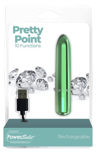 PowerBullet - Pretty Point Rechargeable Teal - вибропуля, 10х1.9 см (бирюзовый)