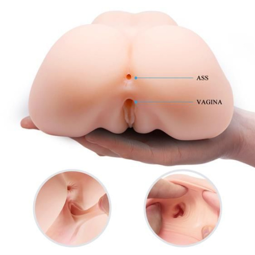 Crazy Bull Dual Vagina and ass Flesh - мастурбатор вагина и анус с вибрацией, 17.5 см (телесный)