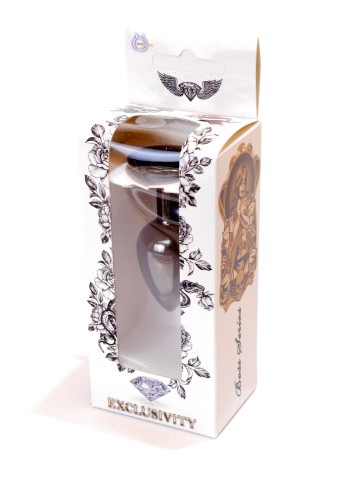 Металлическая анальная пробка с кристаллом Boss Jewellery Dark Silver
